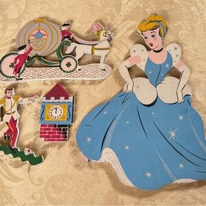 Cinderella 4 pc set 1951 Disney Wall Hanging Collectible